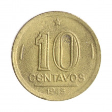 Moeda V-181a 10 Centavos 1945 SOB S/Sigla Bronze Alumínio Ø17mm 3gr.