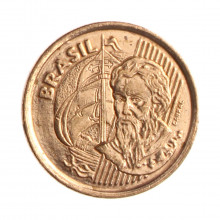Moeda V-461 1 Centavo 2002 MBC+ Aço Revestido de Cobre Ø17mm 2,4gr.