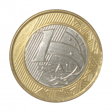 Moeda V-612 1 Real 2015 SOB Paracanoagem Bimetálico Ø27mm 7gr.