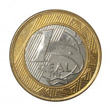 Moeda V-616 1 Real 2015 SOB Atletismo Paraolímpico Bimetálico Ø27mm 7gr.