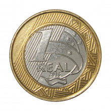Moeda V-610 1 Real 2015 SOB Basquete Bimetálico Ø27mm 7gr.