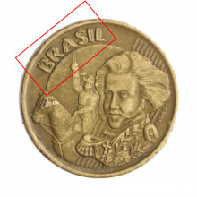 Moeda V-493 10 Centavos 2000 MBC Batida Dupla "Brasil" Aço Revestido de Bronze Ø20mm 4,8gr.