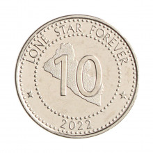 Moeda KM#1084 10 Dollars 2022 FC Libéria África Aço R Níquel Ø23mm 4,8gr.