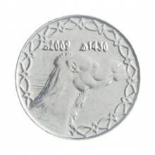 Moeda KM#130 2 Dinars 2009 (1430) FC Argélia África Aço Inoxidável Ø22,5mm 5,13gr.