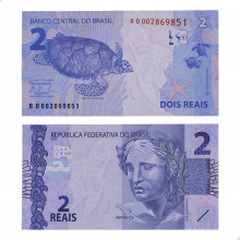 Cédula C-333 BB 2 Reais 2014 FE - Guido Mantega 2ª Chancela / Alexandre A. Tombini