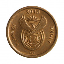 Moeda KM#325 5 Cents 2010 MBC África África Aço R Cobre Ø21mm 4,5gr.