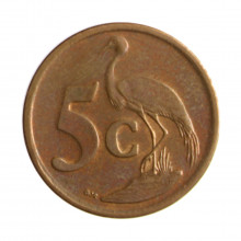 Moeda KM#325 5 Cents 2010 MBC África África Aço R Cobre Ø21mm 4,5gr.