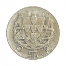 Moeda KM#580 2,5 Escudos 1947 MBC+ Portugal Europa Prata 0.650 Ø20,5mm 3,5gr.