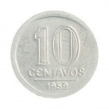 Moeda V-260 10 Centavos 1959 FC Alumínio Ø17mm 1gr.