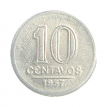Moeda V-258 10 Centavos 1957 FC Alumínio Ø17mm 1gr.