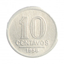 Moeda V-257 10 Centavos 1956 FC Alumínio Ø17mm 1gr.