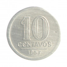 	 Moeda V-258 10 Centavos 1957 SOB Alumínio Ø17mm 1gr.