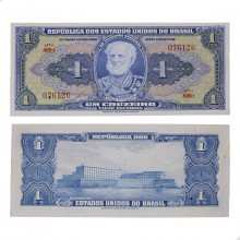 Cédula C-009 1 Cruzeiro 1944 Série 809 C/ Furo na Espessura de uma Agulha SOB