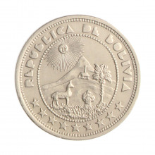 Moeda KM#180 10 Centavos 1937 MBC Bolívia América Cupro Níquel Ø22,5mm 4,5gr.