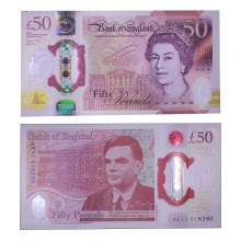 P#397 50 Pounds 2020 FE Reino Unido Europa Rainha Elisabeth II Polímero