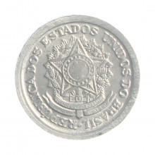Moeda V-262 10 Centavos 1961 FC data Difícil Alumínio Ø17mm 1gr.