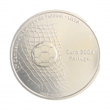 Moeda Km#734 1000 Escudos 2001 FC Portugal Europa Eurocopa da UEFA de 2004, Portugal Prata 0.500 Ø40mm 28,2gr.