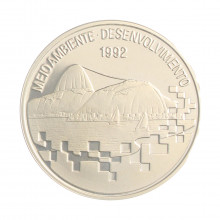 Estojo Moeda P-728 2000 Cruzeiros 1992 FC Proof, Meio Ambiente - Desenvolvimento Prata 925 Ø40mm 27gr.