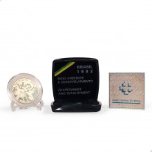 Estojo Moeda P-728 2000 Cruzeiros 1992 FC Proof, Meio Ambiente - Desenvolvimento Prata 925 Ø40mm 27gr.