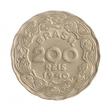 Moeda V-167 200 Réis 1940  SOB Cupro Níquel  Ø19mm 3,5gr.*