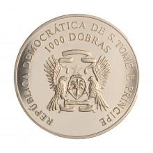 Moeda KM#60 1000 Dobras 1996  SOB/FC São Tomé e Príncipe África  Jogos Olímpicos de Verão de 1996, Atlanta Cupro Níquel
