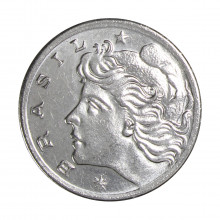 Moeda V-333 5 Centavos 1975 SOB/FC FAO Aço Inoxidável Ø21mm 2,7gr.