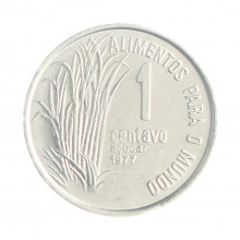 Moeda V-327 1 Centavo 1977 FC FAO Aço Inoxidável Ø17mm 1,7gr.