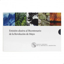 Estojo 5 Moedas 2010 Comemorativo Bicentenário da Revolução de Maio Banco Central da República Argentina América