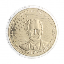 Moeda KM#New 10 Dollar 2001 FC Libéria África Presidentes dos EUA Cupro-Níquel Ø33,1mm 14,6gr.