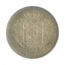 Moeda KM#509 500 Réis 1887  MBC+ Portugal Europa   Prata 0.917 Ø30mm 12,5gr.