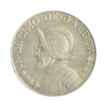 Moeda KM#10.2 ⅒ Balboa 1962  MBC Panamá América   Prata 0.900 Ø17,91mm 2,5gr.