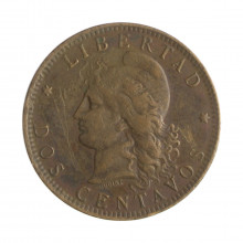 Moeda KM#33 2 Centavos  1891  MBC Argentina América   Bronze  Ø30mm 10gr.