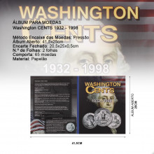 Álbum para Moedas Washington Cents 1932 a 1998