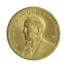 Moeda V-180 10 Centavos 1944 MBC/SOB C/ Sigla Bronze Alumínio Ø17mm 3gr.
