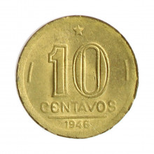 Moeda V-182 10 Centavos 1946 SOB S/Sigla Bronze Alumínio Ø17mm 3gr.*