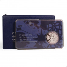 Estojo Moeda P-727 500 Cruzeiros 1991 FC V Centenário de Descobrimento da América Prata 925 Ø40mm 27gr.