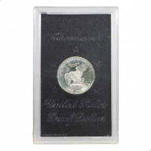 Moeda KM#203a 1 Dollar 1971 Letra S FC USA América Presidente Dwight D. Eisenhower Prata 0.400 Ø38.1mm 24.59gr.