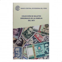 Folder Encarte com 11 Cédula SOB/FE Originais da Família Del Inti Peru América