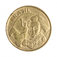Moeda V-493 10 Centavos 2000  BC/MBC  Data Difícil Aço Revestido de Bronze  Ø20mm 4,8gr.