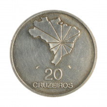 Moeda P-724 20 Cruzeiros 1972  MBC/SOB  Sesquicentenário da Independência Prata 0,9 Ø34,1mm 18,04gr. *