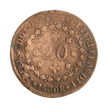 Moeda C-586 20 Réis 1830 R BC/MBC Cobre Ø30mm 7,17gr.