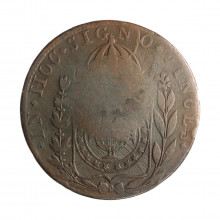 Moeda C-630 80 Réis 1831 R BC/MBC C/ Carimbo Geral 40 Cobre Ø40mm 28,68gr.