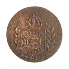 Moeda C-583 20 Réis 1827 R BC/MBC Cobre Ø30mm 7,17gr.