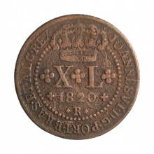 Moeda C-517 XL Réis 1820 R MBC Cobre Ø35mm 14,34gr.