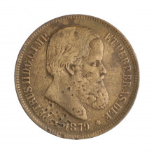 Moeda B-796 40 Réis 1879 BC/MBC Bronze Ø30mm 12gr.*