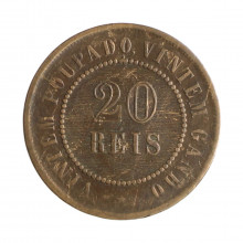 Moeda B-801 20 Réis 1895 MBC Bronze Ø25mm 7gr.*