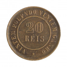 Moeda B-811 20 Réis 1908 MBC+ Bronze Ø25mm 7gr.*