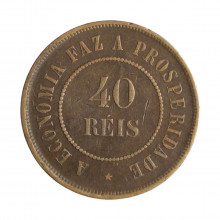 Moeda B-816 40 Réis 1889 MBC Bronze Ø30mm 12gr.*