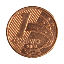Moeda V-462 1 Centavo 2003 MBC+  Aço R Cobre Ø17mm 2,4gr.