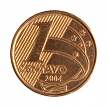 Moeda V-463 1 Centavo 2004 MBC+  Aço R Cobre Ø17mm 2,4gr.